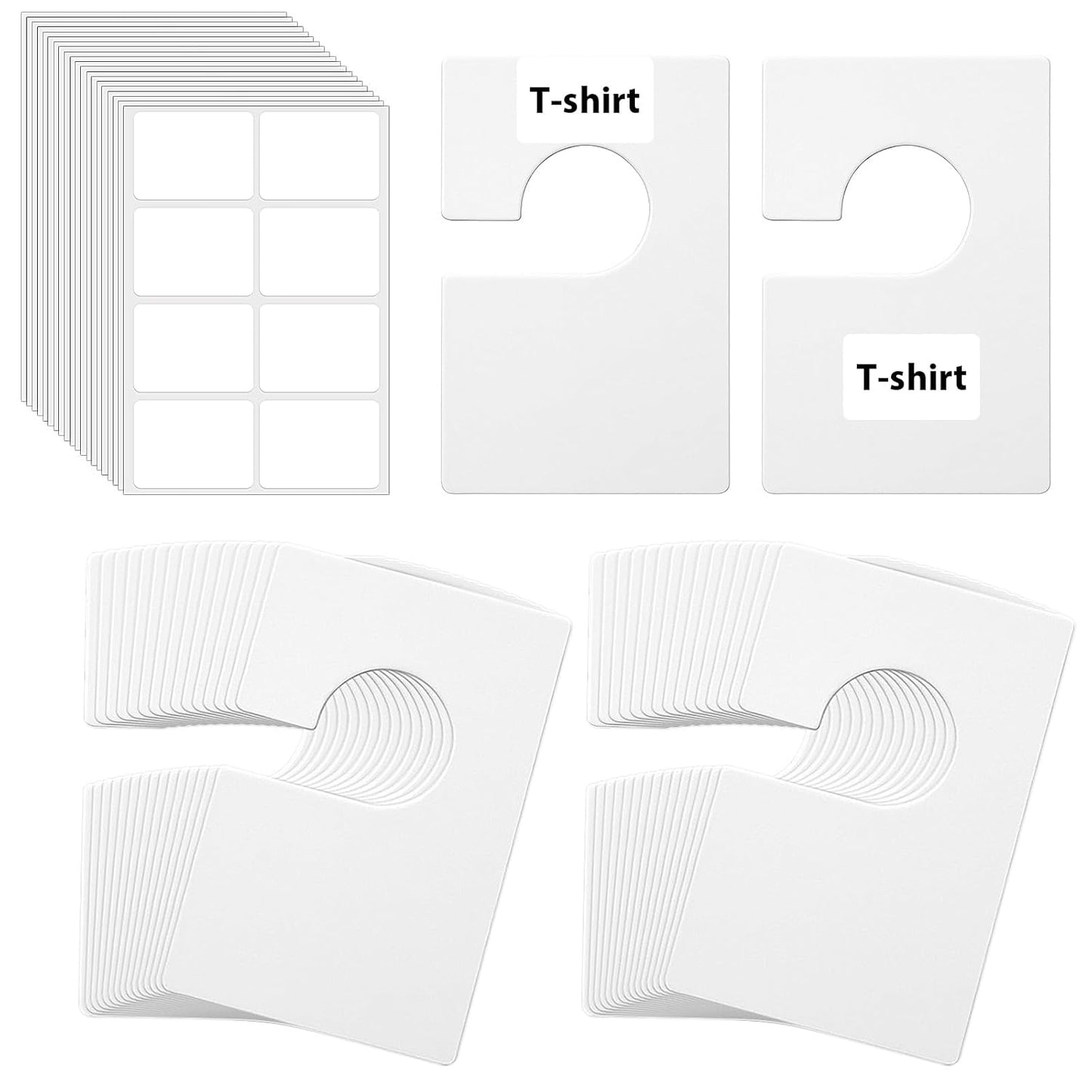 32 Pack Closet Dividers for Hanging Clothes Clothing Size Dividers,Size Markers for Clothing White Clothings Rack Reusable Closet Separators with 40 Labels Rectangular Clothings Closets Divider