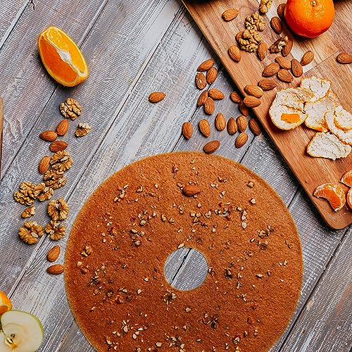 4 Fruit Leather Silicone Dehydrator Sheets with EDGES - NON-Toxic for Nesco Round Dehydrators Lip Mold Hold Batter Liquids Fruit Roll Up Fruit Leather Circle ReUsable Flexible Non Stick