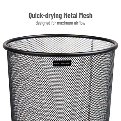 Mind Reader Umbrella Stand, Multi-Purpose Mesh Storage Stand, Organizer for Office and Entryway, Metal Mesh, Black