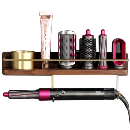 Wall Mounted Holder for Dyson Airwrap Styler Hair... (Brown | Metal, Wood)