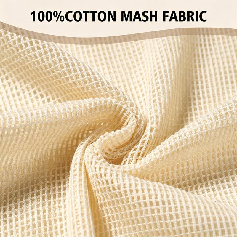 6-Pack Laundry Bags, Durable Cotton Mesh with Sturdy Zipper, Breathable Mesh Fabric, Ideal for Washing Underwear, Pants, Shoes, Socks and Delicate Garments