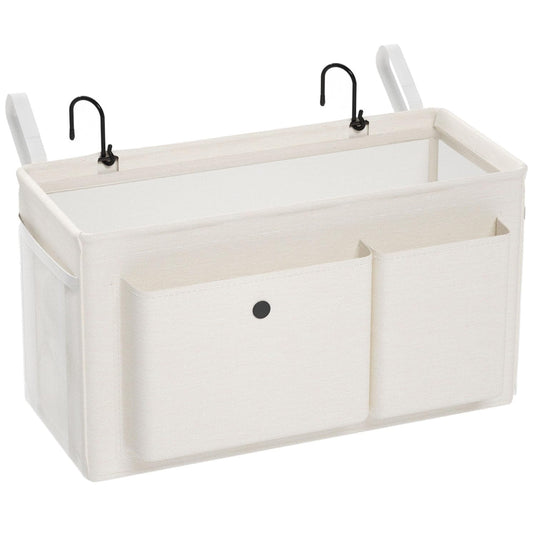 Bedside Caddy Bedside Storage Hanging Organizer for Bunk Dorm Bed Rail | Bed Caddy with Hooks, Top Bunks and Dorm Essentials for Water, Tissues, Tablets, Books, Phones, Remotes and Other Necessories