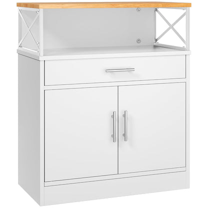 Shintenchi Kitchen Buffet Cabinet with Adjustable Shelf, Modern Kitchen Storage Cabinet,Farmhouse Coffee Bar Cabinet（White）