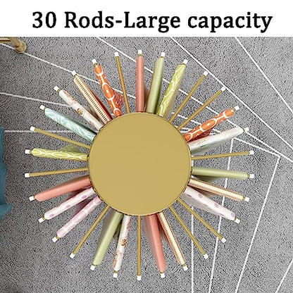Freestanding 360° Metal Scarf Display Rack for Boutique Store Home Storage | Scarf Display Stand with 30 Rods, Scarf Holder Organizer for Scarves, Ties, Shawls, Belts,Hijab
