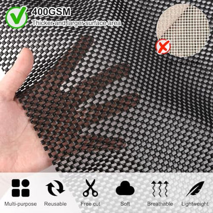 FACIACC Non Slip Rug Pad Gripper 2 x 5 Feet Extra Thick Pads Carpet Pads | for Area Rugs Keep Your Rugs Safe and in Place on Hardwood Floor (Black)