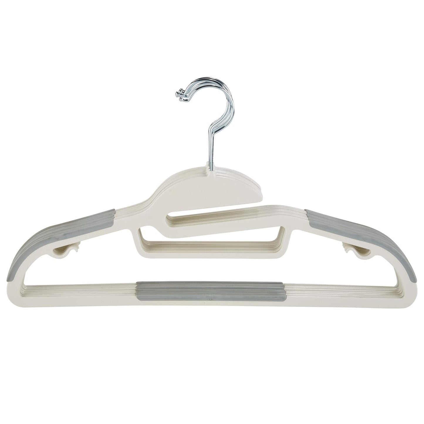 Simplify 40 Pack Ultimate Hanger | S-Shape Collar Saver | Ultra-Thin | Non-Slip | Accessory Bar | Belts | Scarves | Ties | Tank Top | Closet Organization | White
