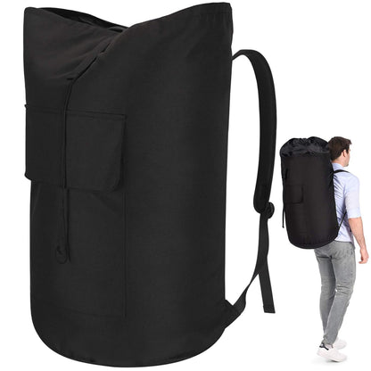 Backpack Laundry Bag, 115L Heavy Duty Extra Large College Laundry Backpack, Dirty Clothes Bag with Shoulder Straps, Laundry Hamper Bag with Drawstring Closure for College Dorm, Apartment Black