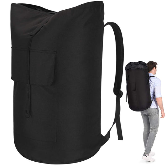 Backpack Laundry Bag, 115L Heavy Duty Extra Large... (Black)