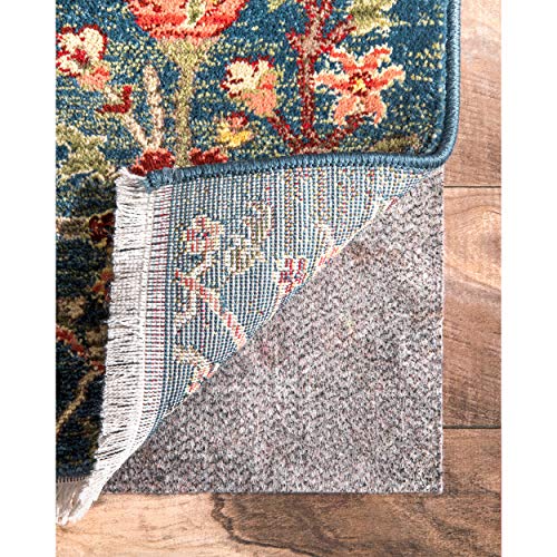 nuLOOM Brody Grey Solid Power Loomed Runner Rug Pad, 2' x 6' | Nuloom Brody Solid 2' x 6' Rug Pad for Living Room Bedroom Dining Room, Grey