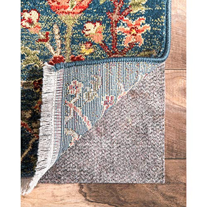nuLOOM Brody Grey Solid Power Loomed Runner Rug Pad, 2' x 6' | Nuloom Brody Solid 2' x 6' Rug Pad for Living Room Bedroom Dining Room, Grey