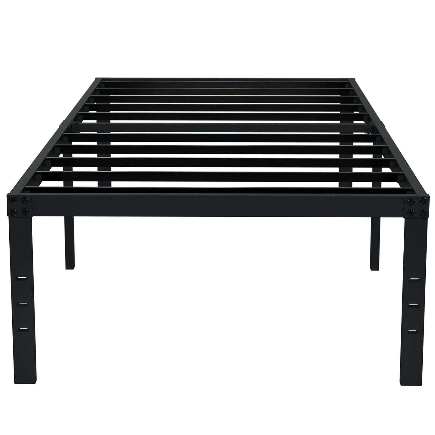 EMODA 18 Inch Twin XL Bed Frames Heavy Duty with Tall Storage Space | XL Twin Metal Platform Bed Frame No Box Spring Needed Noise Free, Easy Assembly, Black
