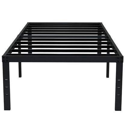 EMODA 18 Inch Twin XL Bed Frames Heavy Duty with Tall Storage Space | XL Twin Metal Platform Bed Frame No Box Spring Needed Noise Free, Easy Assembly, Black
