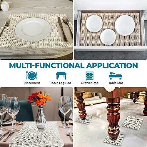 Superior Area Rug Pad, Non-Slip, Non-Skid, Floor Protector, Table Runner, Hardwood And Tile Floors Padding, Washable, Place Mats, Gripper Mat, Slide Stoppers, Rubber Rug Grip, 5' x 8', Cream