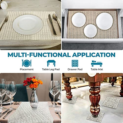 Superior Area Rug Pad, Non-Slip, Non-Skid, Floor Protector, Table Runner, Hardwood And Tile Floors Padding, Washable, Place Mats, Gripper Mat, Slide Stoppers, Rubber Rug Grip, 5' x 8', Cream