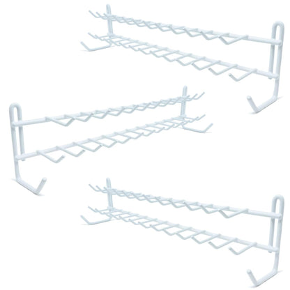 Huji Wall Mount Tie and Belt Rack Organizer, White (2 Pack)