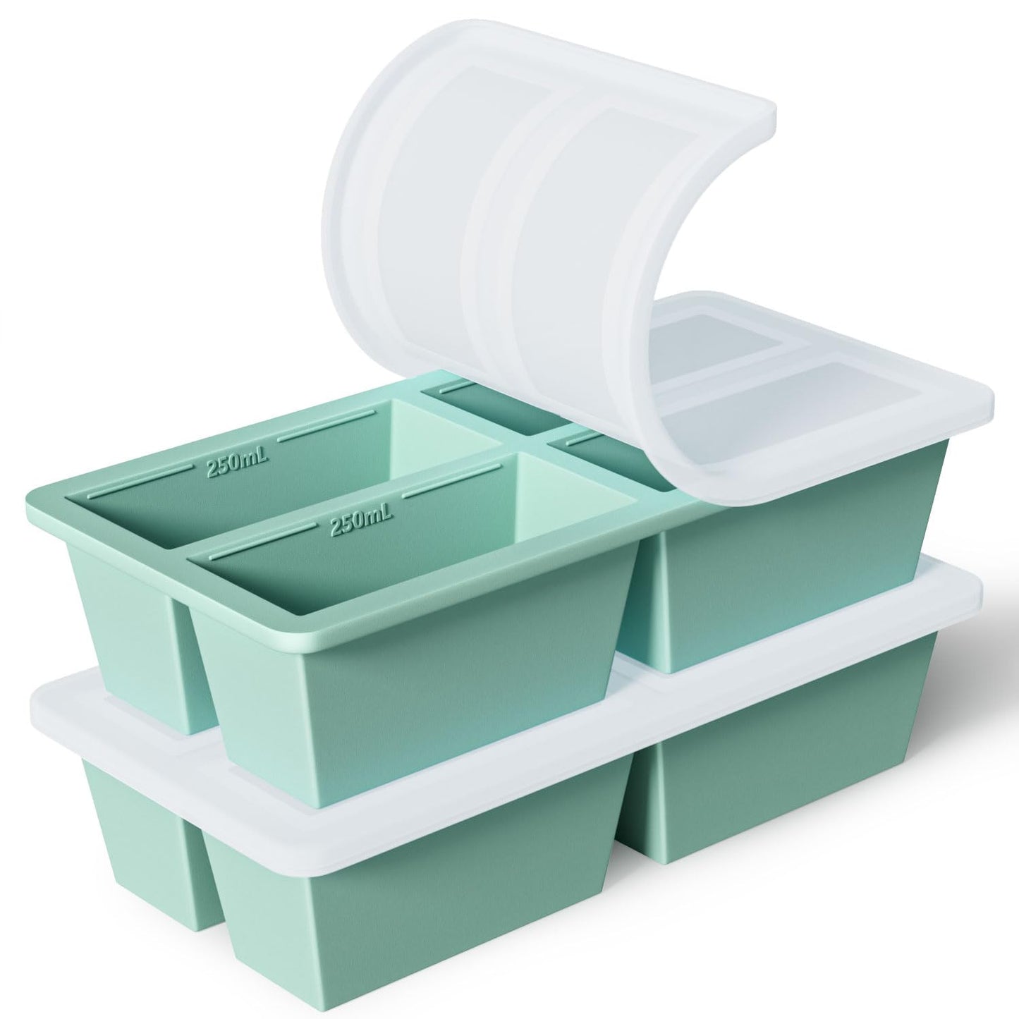 Silicone Freezer Tray for Sauce Cube: FDDAI Super Prep Freezing Tray for Souped Storage - Freeze 125mL 250mL Broth Soup Portion