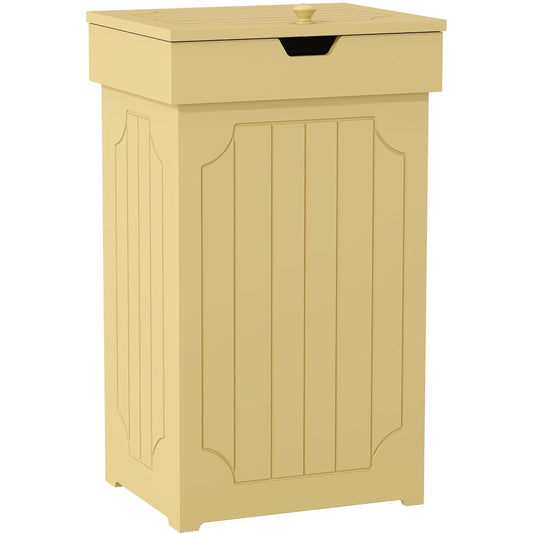 Trash Can Cabinet, 13 Gallon Kitchen Garbage Can,... (Yellow | Engineered Wood)