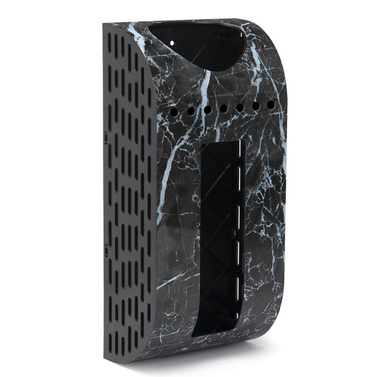 Black Plastic Bag Holder, Wall Mounted Grocery Bag Dispenser | Space-Saving Design, Easy Wall-Mount, Cabinet, Door Installation, Quick Bag Access and Dispenser, Marble-Look Effect