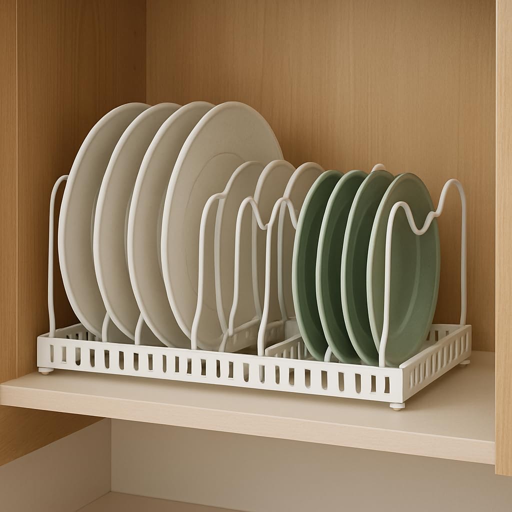 White Plate Stacker for Inside a Cabinet – Expanda... (white | Alloy Steel)
