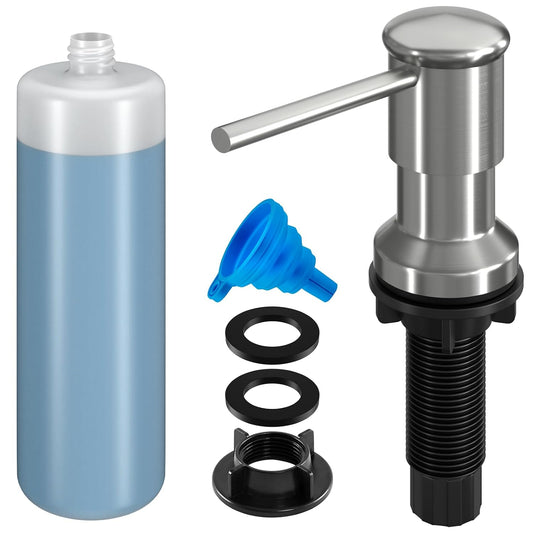 Dish Soap Dispenser, Kitchen Sink Soap Dispenser P... (4 Count | Brushed Nickel | Stainless Steel)