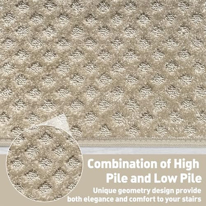 PURE ERA 2x3 Feet Area Rug Carpet Stair Landing Mat Landing Rug | Small Rug Tape Free Self Adhesive Non Slip, Indoor Doormat Floor Mat for Stairs Kitchen Entryway, Rug Washable and Reusable