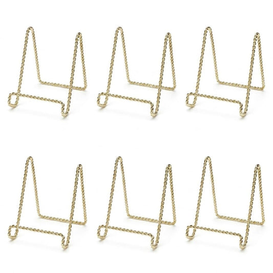 3" Gold Plate Display Stands 6 Pack Mini Metal Eas... (Black | Iron)