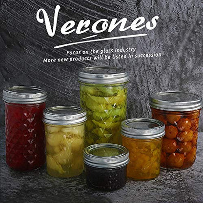 VERONES 12 Pack 22 oz Wide Mouth Mason Jars with Lids and Bands