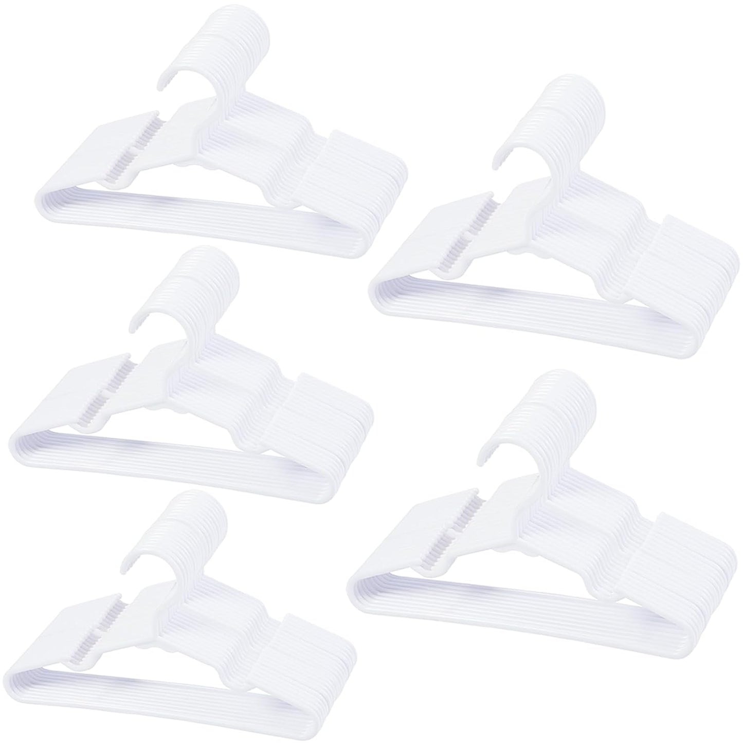 100 pcs White Baby Nursery Closet Hangers,Non-Slip Laundry Infant Pant Hanger for Newborn Clothes,Ultra-Thin Child Coat Hanger for Girl Boy Toddler Kids