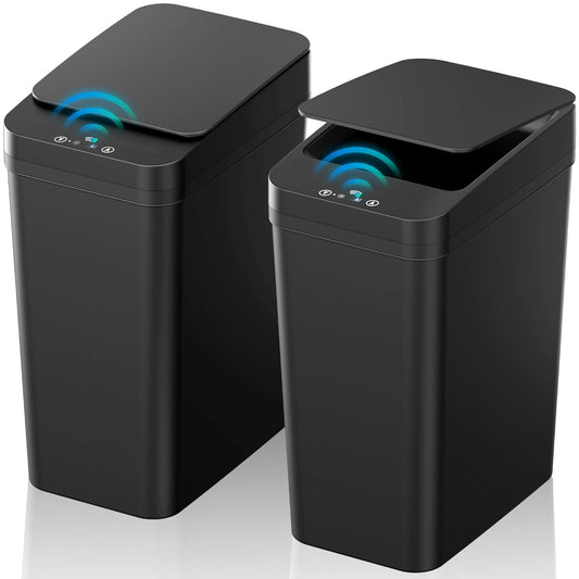 Bathroom Trash Can with Lid, KOEYLE 2 Pack 2.2 Gal...