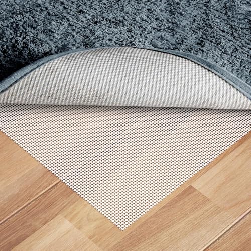Silicone Non-Slip Rug Pad, Anti Skid Thin Area Rug Pad Gripper, Under Carpet Rug Mats for Hardwood Surface Floors, Keep Rugs in Place-3x5 Ft