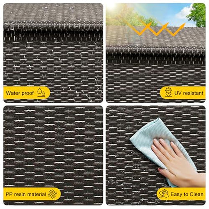 Wicker Deck Box, 185 Gallon All-Weather Outdoor Storage Box - Brown | Rattan Storage Bin for Patio Furniture, Outdoor Cushions, Pool Storage and Garden Tools