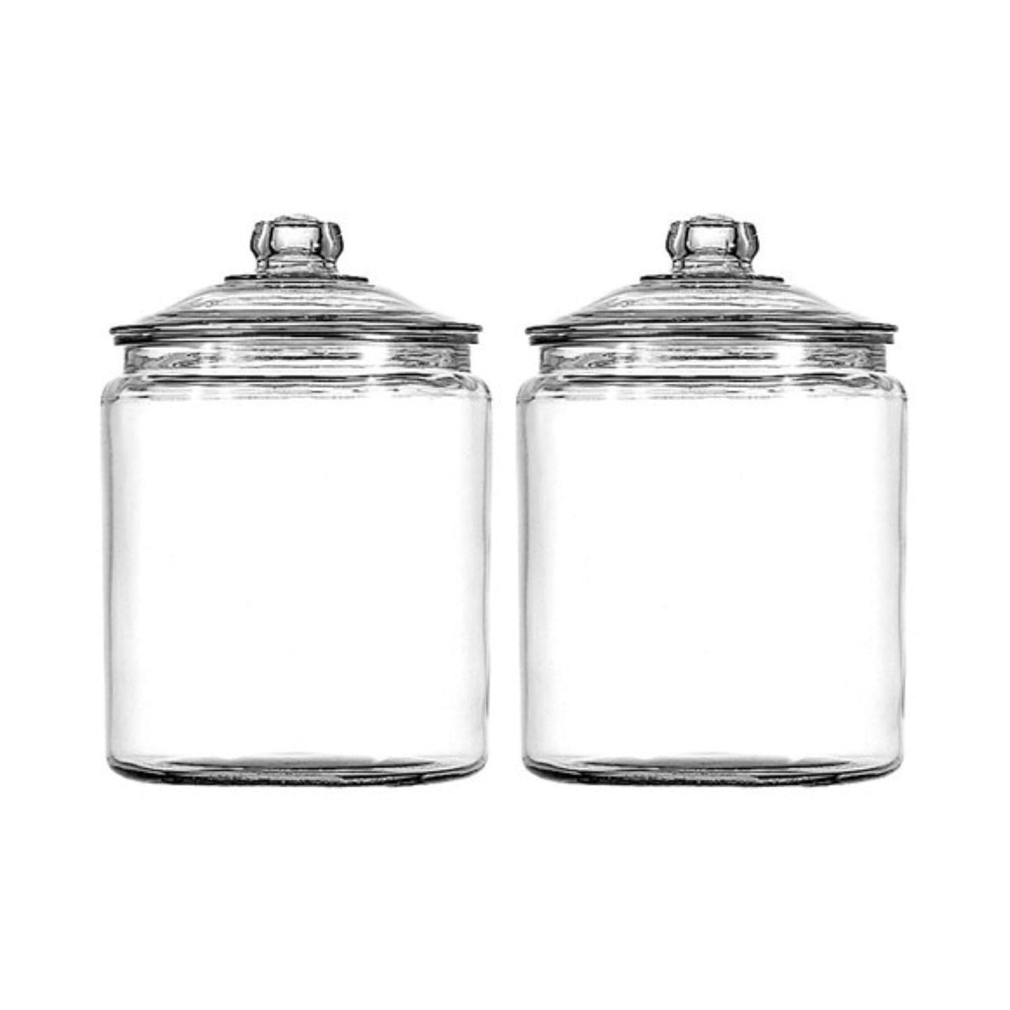 Anchor Hocking Heritage Hill 1 Gallon Glass Jar with Lid, Set of 2