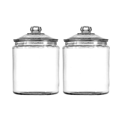 Anchor Hocking Heritage Hill 1 Gallon Glass Jar with Lid, Set of 2