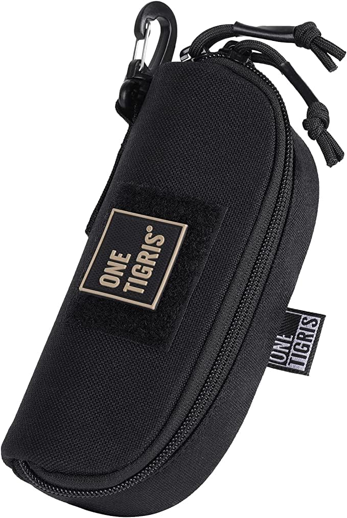 ONETIGRIS Tactical Hard Shell Eyeglasses Case, MOLLE Sunglasses Pouch | Fits most regular glasses,1000D nylon hard shell glasses case, crush-proof PP liner, inner pocke, quick-access two way zipper