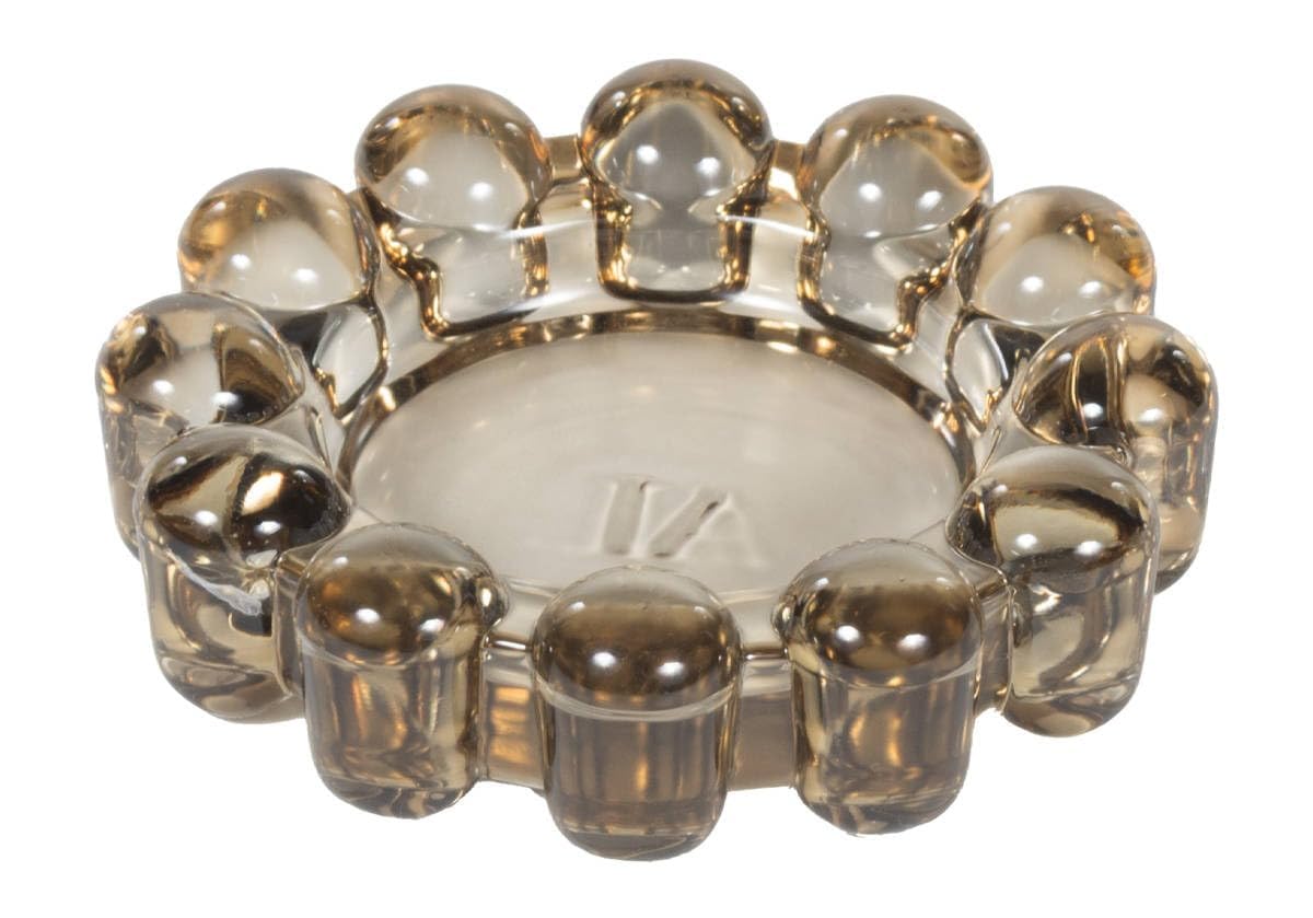 Home Collection Original Smoky Glass Small Bubble Candle Dish | Votive and Candle Plate, Diffuser Base, Wax Catcher, Decorative Tray, Jewelry Catchall, Decorative Tabletop Accent