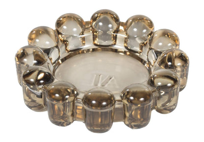 Home Collection Original Smoky Glass Small Bubble Candle Dish | Votive and Candle Plate, Diffuser Base, Wax Catcher, Decorative Tray, Jewelry Catchall, Decorative Tabletop Accent