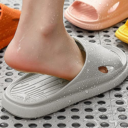 Rojeam Women & Men Shower Slippers Open Toe House Slides Bathroom Sandals