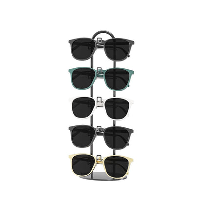 Byken Sunglasses Holder Organizer, 5 Tier Eyeglass Display Storage Stand,.Metal Sunglass Tower (Black)