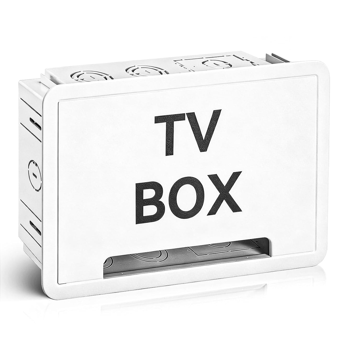 9" in-Wall Media Box - Recessed TV Outlet & Structured Wiring Box for Cable Management, Fits Samsung Frame TV, Streaming Devices, Routers, White