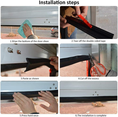 20FT Universal Garage Door Threshold Seals Bottom Rubber Replacement | Garage Door Rubber Seal Strip with Nails,Weatherproofing Garage Door Weather Stripping for Side and Bottom of the Garage Door