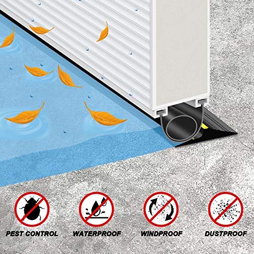 Jin&Bao Universal Garage Door Threshold Seal 10FT Rubber Strip & 1 Adhesive | Waterproof weather stripping replacement, anti-slip yellow design, -40℉ to 284℉ durable, DIY cuttable, includes 1 adhesive