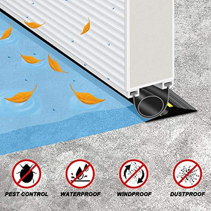 Jin&Bao Universal Garage Door Threshold Seal 10FT Rubber Strip & 1 Adhesive | Waterproof weather stripping replacement, anti-slip yellow design, -40℉ to 284℉ durable, DIY cuttable, includes 1 adhesive
