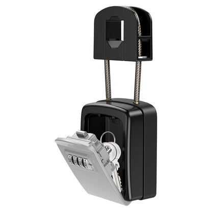 KeeKit Key Lock Box, Upgraded Key Safe Box for Lever Handles with Removable Buckle & Resettable 4-Digit Combination, Waterproof Secure Storage for Home, Office, Indoor & Outdoor Use