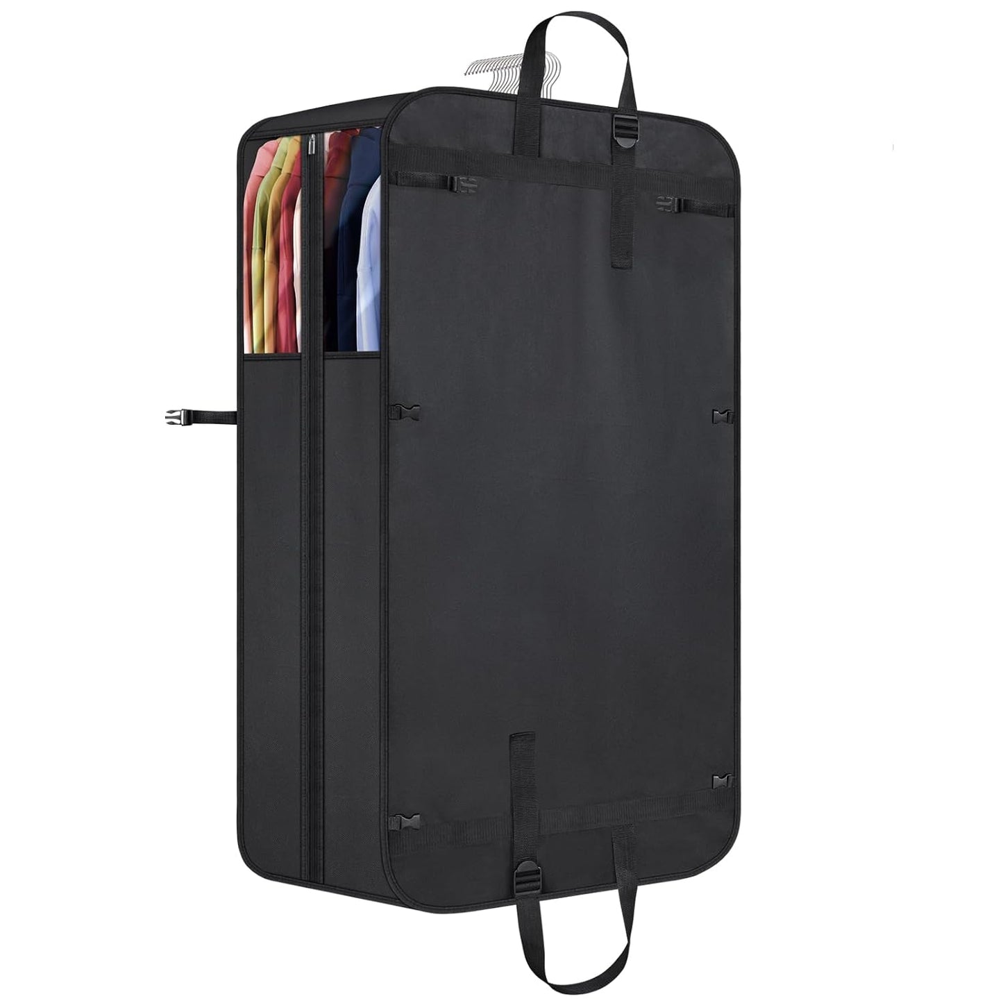 Univivi Garment Bag for Moving, Heavy Duty Suit Bag, 50 Inch, Set of 1 | Large Travel Bag for Moving, Non-woven Fabric, Suit Cover with Clear Window, Handles and Buckle Straps for Suit, Coat, Jacket
