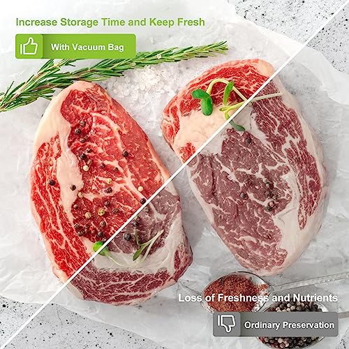 Bonsenkitchen Vacuum Sealer Bags, 2 Rolls 11" x 50', for Food Storage Saver | Commercial Grade Textured Food Roll Bags, BPA-Free & Food Grade, Customized Size Bag for Sous Vide Cooking, VB3210