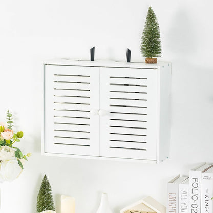Wifi Storage Box Wall Mount Router Shelf Wooden Wifi Router Box Hider Wall Mount Router Storage Box for Modem Cable