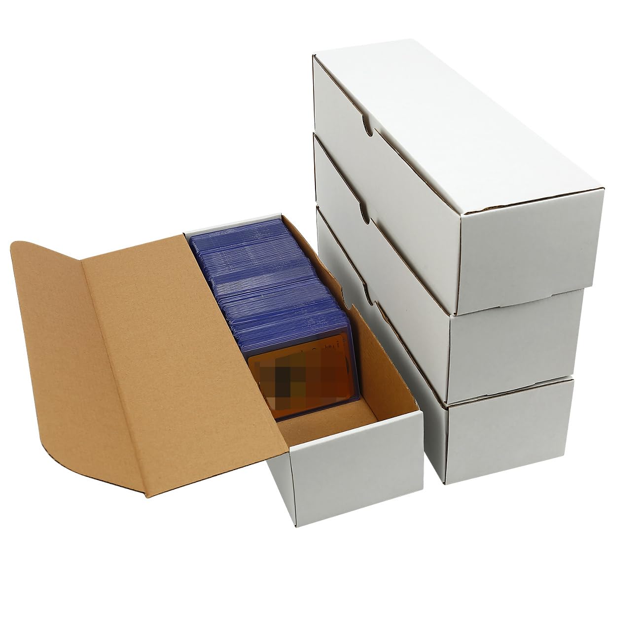 4-Pack • 3200-Count Trading/Gaming Card Box – Fits Toploaders & Sports Cards – Heavy-Duty Cardboard Organizer