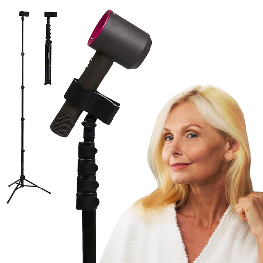 Hair Dryer Stand 26-74" Adjustable Hands-Free Blow... (Black)