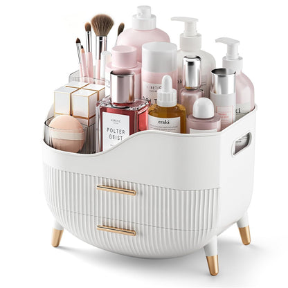 Pajiriona Makeup Organizer with Drawers,Skincare Organizer for Vanity,Storage Box with Handle,Large Cosmetic Display Case for Dresser, Bathroom Countertop