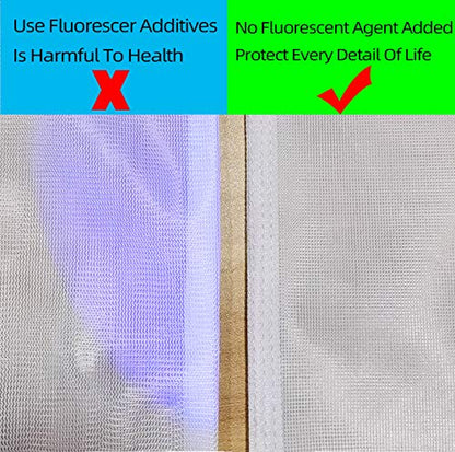 TENRAI Delicates Laundry Bags, Bra Fine Mesh Wash Bag for Underwear, Lingerie, Bra, Pantyhose, Socks, Use YKK Zipper, Have Hanger Loops,((0 Fluorescent Cloth White, 3 Medium, CQS)